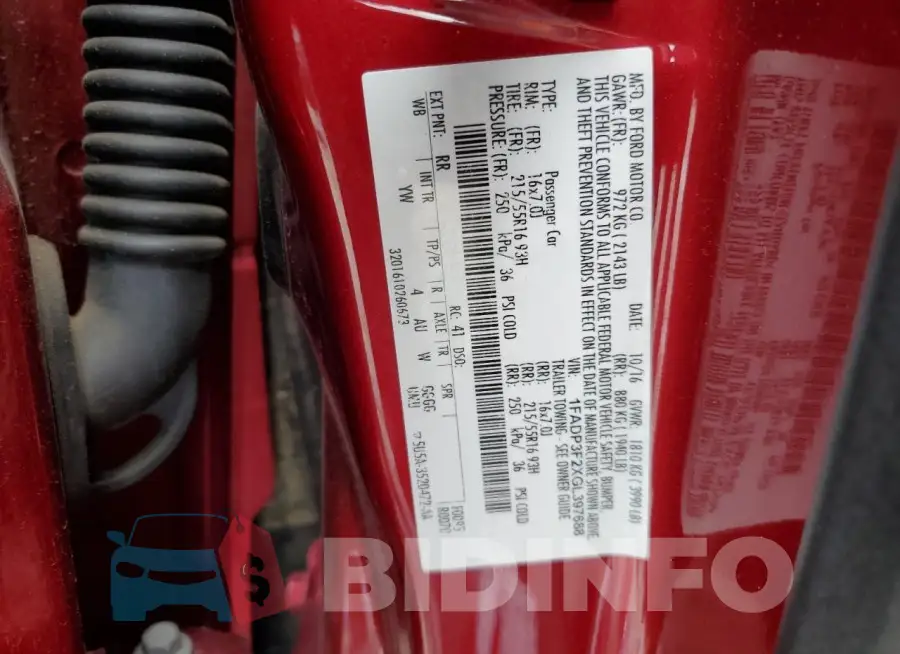1FADP3F2XGL397688 Photo# 12