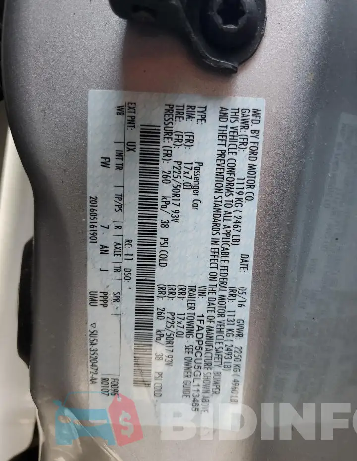 1FADP5CU5GL113465 Photo# 13