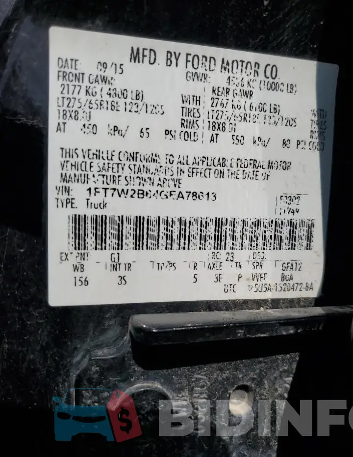 1FT7W2B64GEA78613 Photo# 12