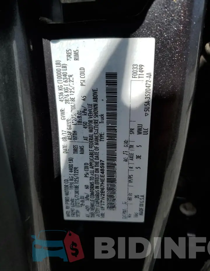 1FT7W2B67HEE48597 Photo# 12