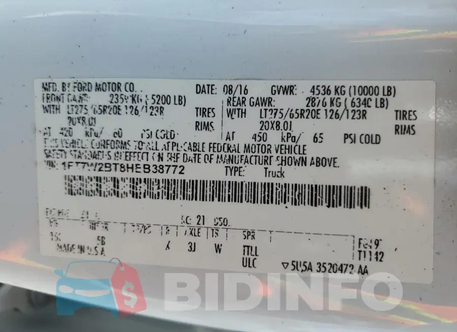 1FT7W2BT8HEB38772 Photo# 12