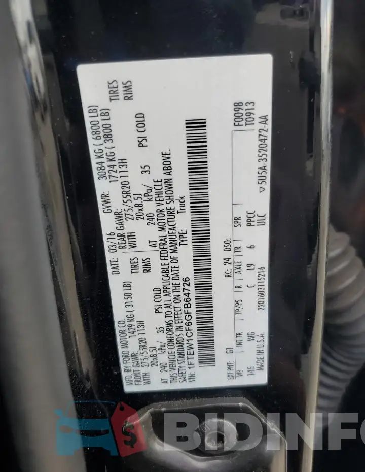 1FTEW1CF6GFB64726 Photo# 12