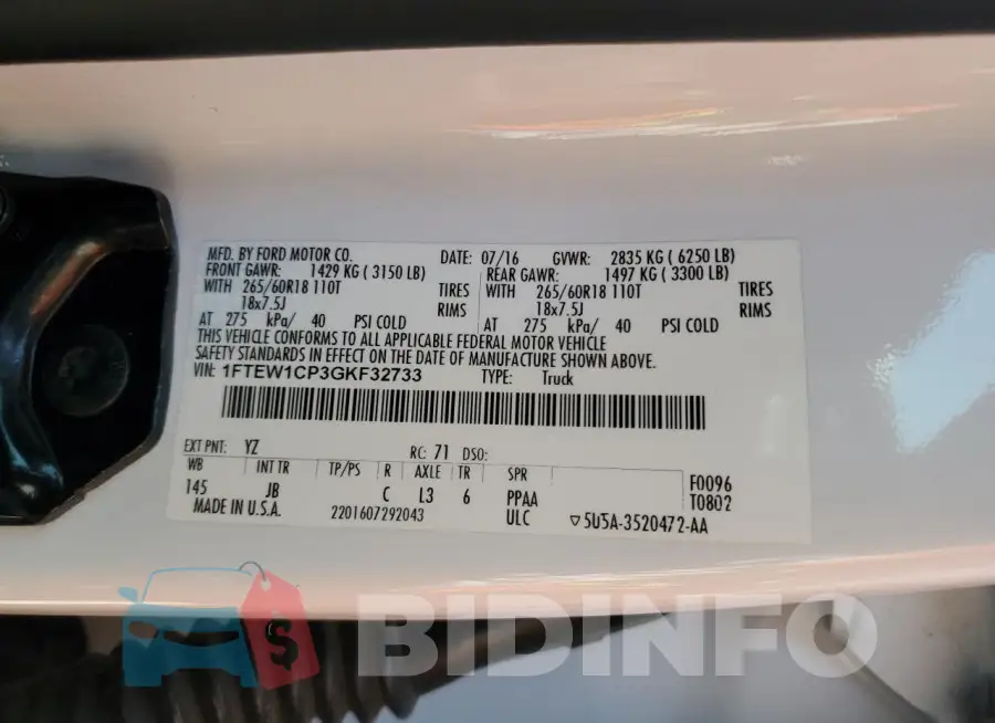 1FTEW1CP3GKF32733 Photo# 12