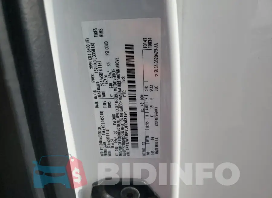 1FTEW1EP7JFD83191 Photo# 12