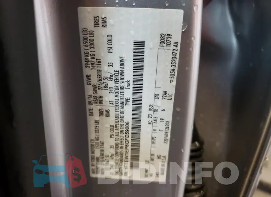 1FTEW1EP8GFD59006 Photo# 10