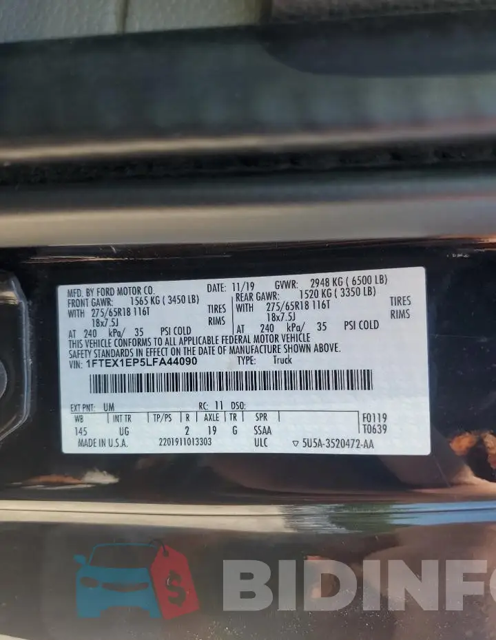 1FTEX1EP5LFA44090 Photo# 12