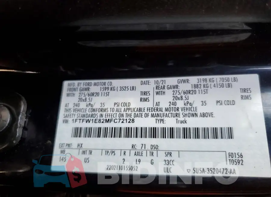 1FTFW1E82MFC72128 Photo# 12