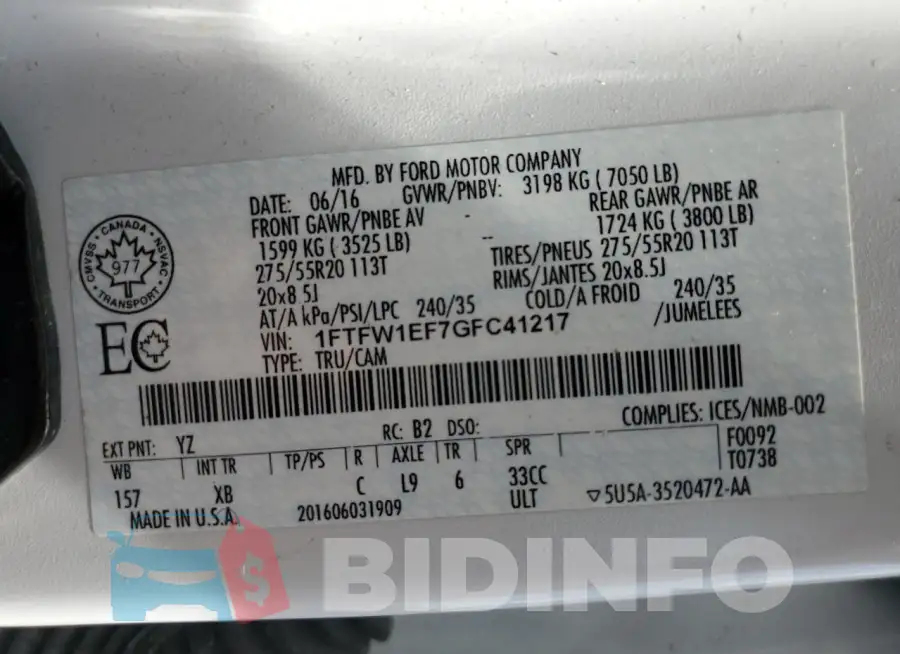 1FTFW1EF7GFC41217 Photo# 12