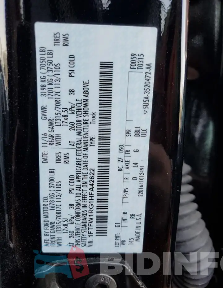 1FTFW1RG1HFA42622 Photo# 12