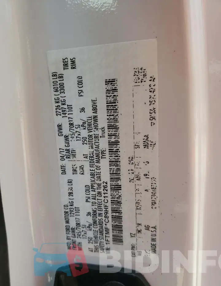 1FTMF1C89HFC11262 Photo# 12