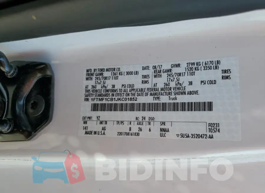 1FTMF1CB1JKC01852 Photo# 12