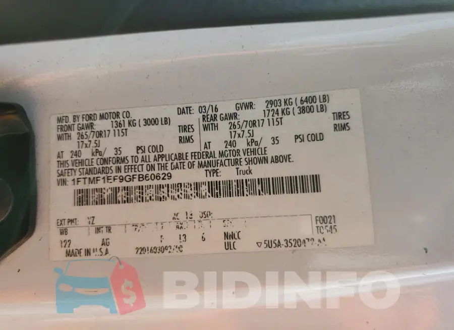1FTMF1EF9GFB60629 Photo# 12