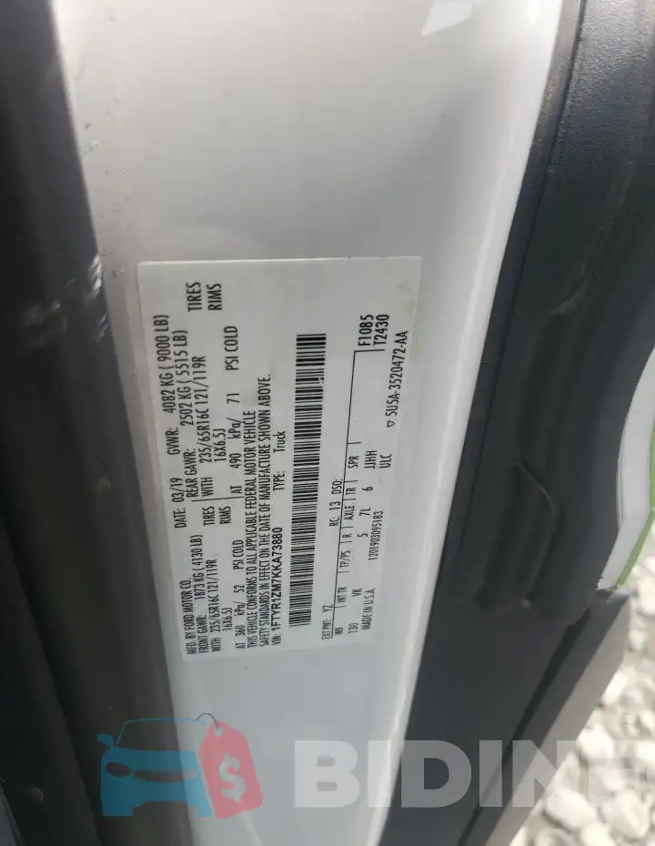 1FTYR1ZM7KKA73880 Photo# 13