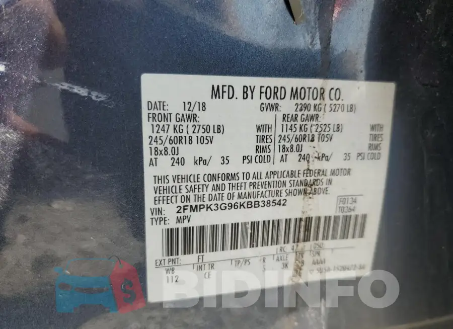 2FMPK3G96KBB38542 Photo# 14