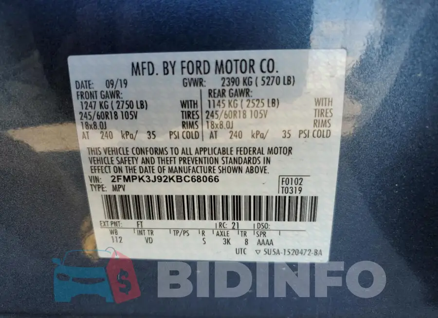 2FMPK3J92KBC68066 Photo# 13