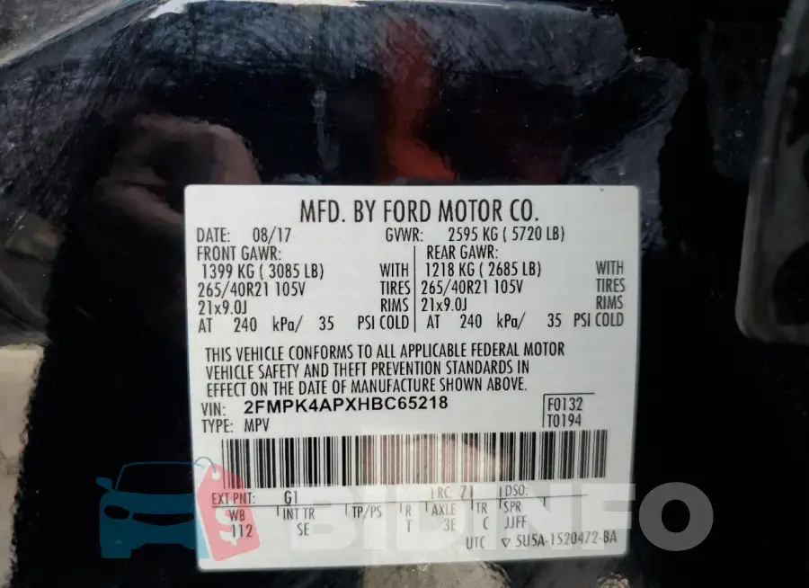 2FMPK4APXHBC65218 Photo# 13