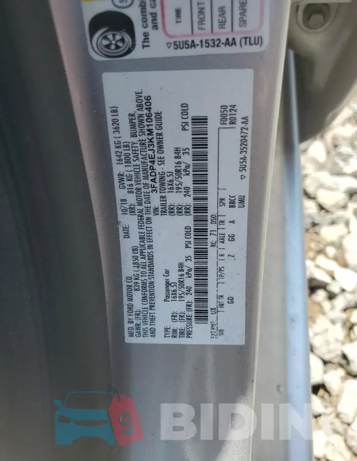 3FADP4EJ3KM106406 Photo# 13
