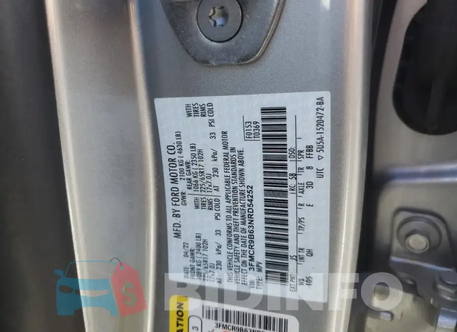 3FMCR9B63NRD54252 Photo# 14
