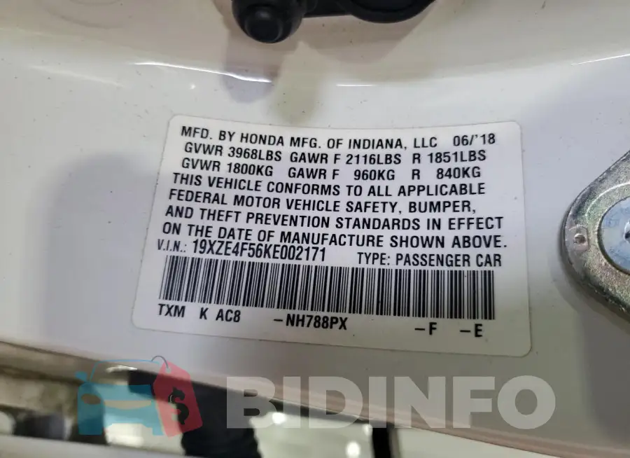 19XZE4F56KE002171 Photo# 13
