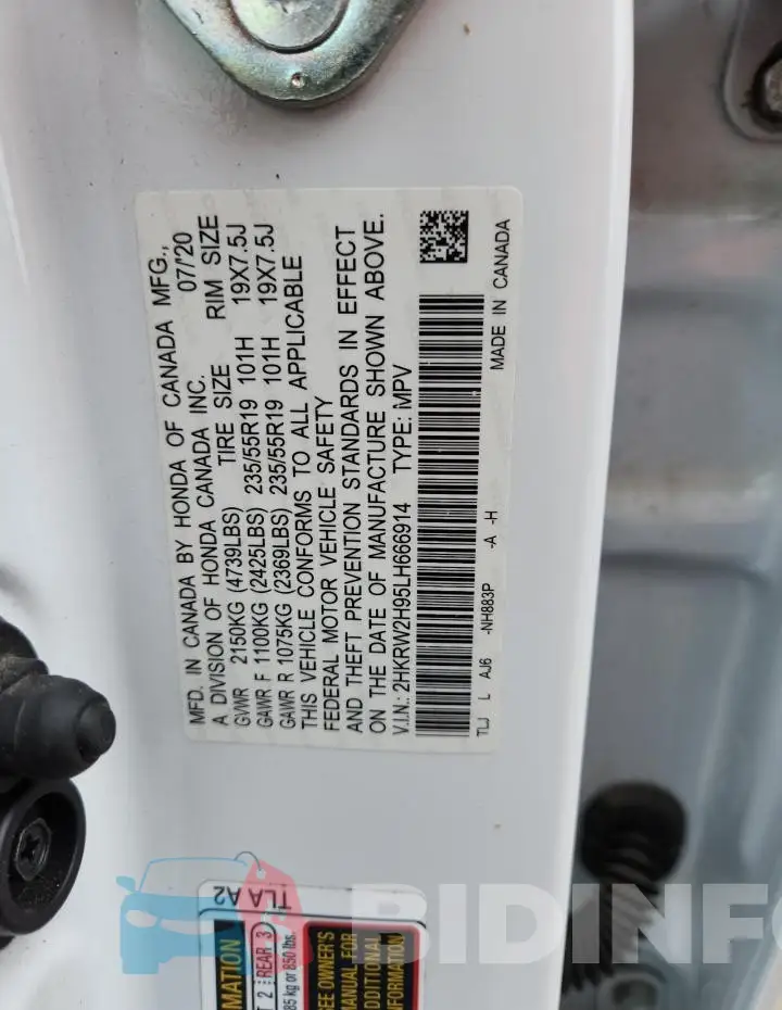 2HKRW2H95LH666914 Photo# 13
