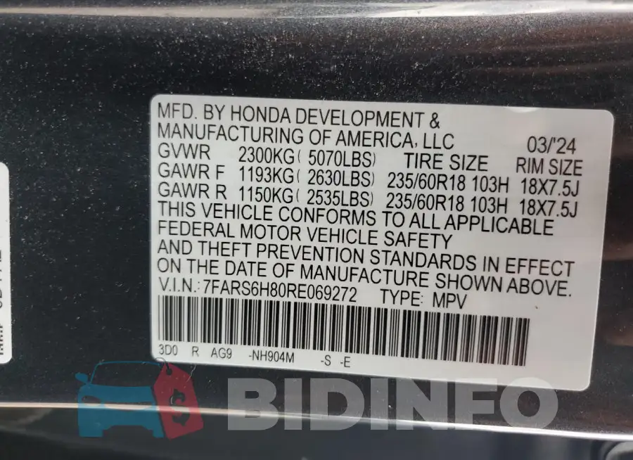 7FARS6H80RE069272 Photo# 12