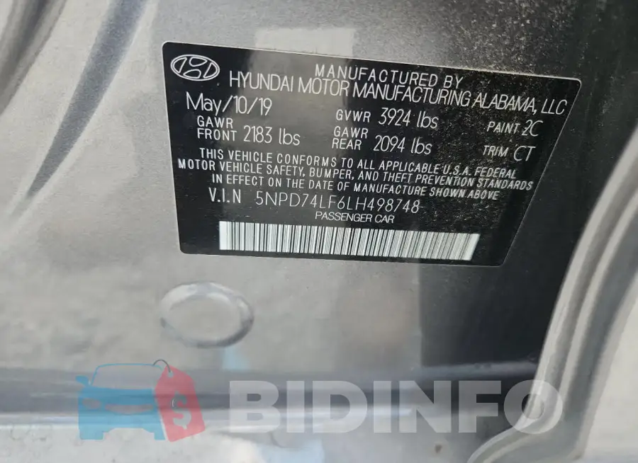 5NPD74LF6LH498748 Photo# 12