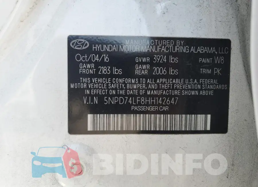 5NPD74LF8HH142647 Photo# 13