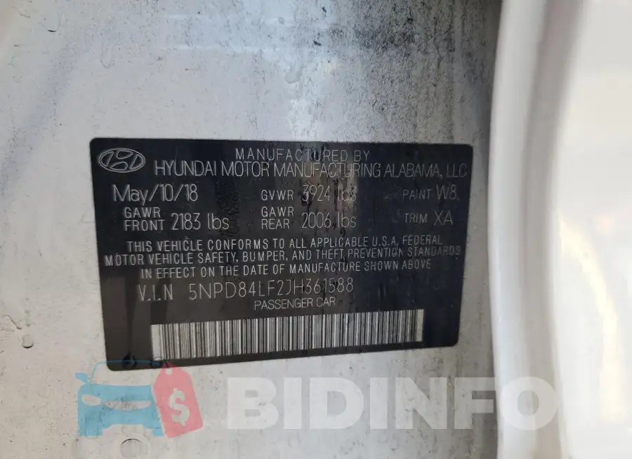 5NPD84LF2JH361588 Photo# 12