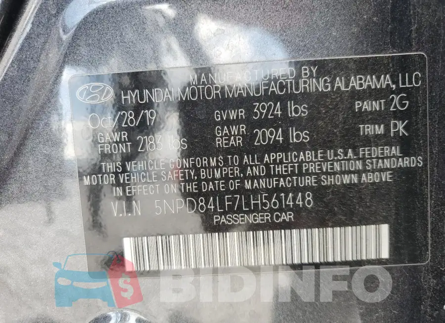 5NPD84LF7LH561448 Photo# 13