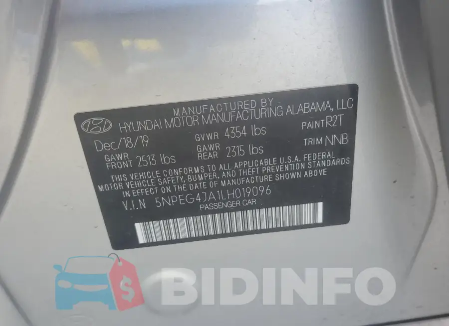5NPEG4JA1LH019096 Photo# 12