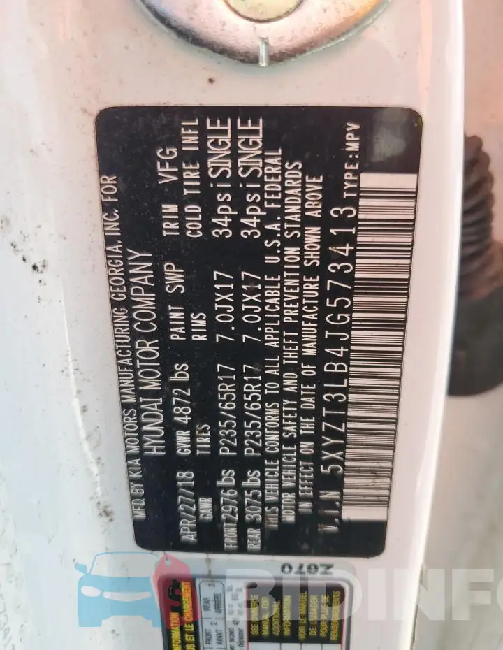 5XYZT3LB4JG573413 Photo# 12