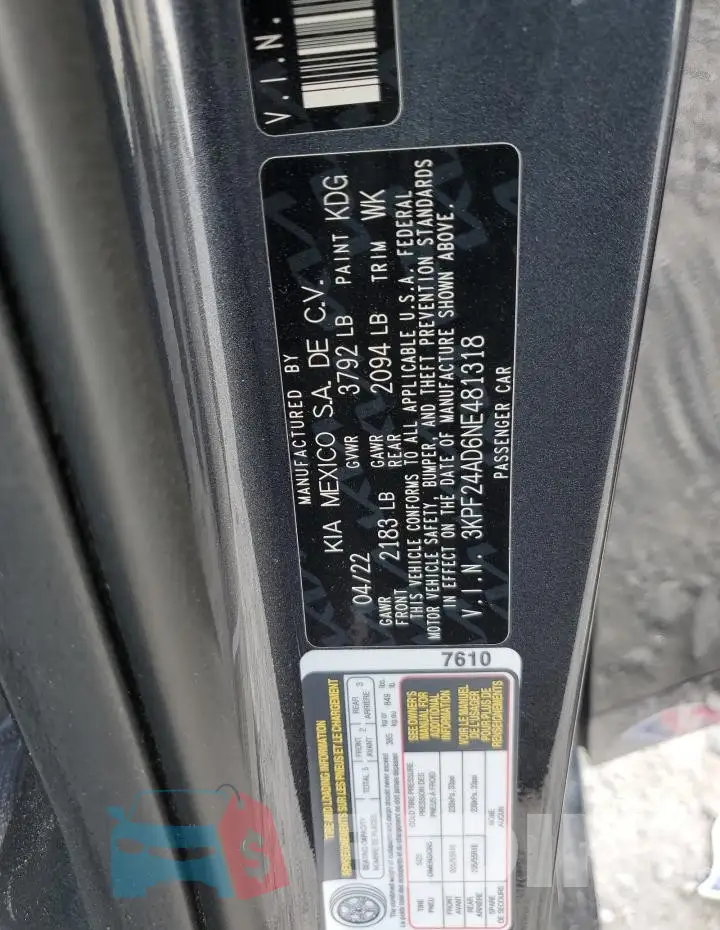 3KPF24AD6NE481318 Photo# 13