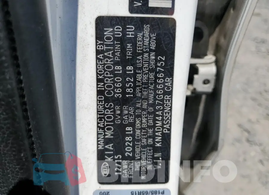 KNADM4A37G6666752 Photo# 12