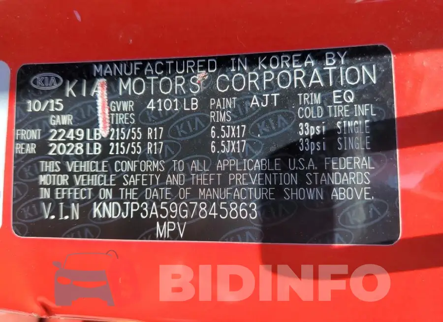 KNDJP3A59G7845863 Photo# 12
