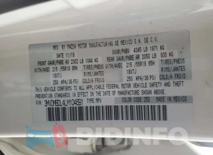 3MVDMBDL4LM104691 Photo# 13