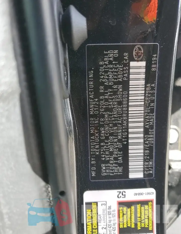 4T1G11AK8RU888600 Photo# 12