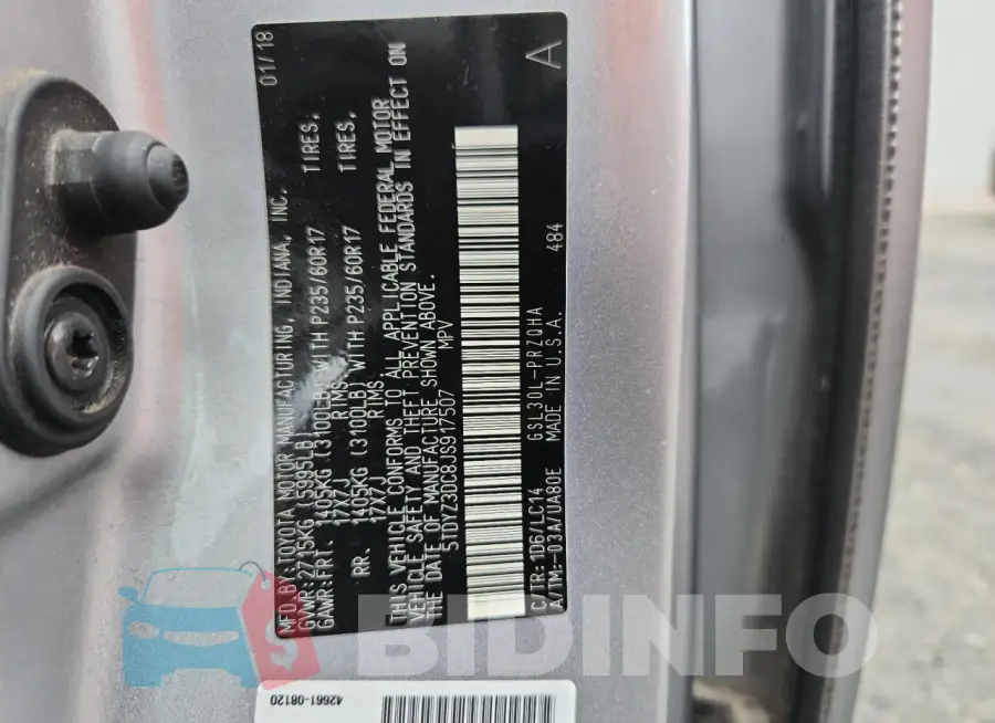 5TDYZ3DC8JS917507 Photo# 13