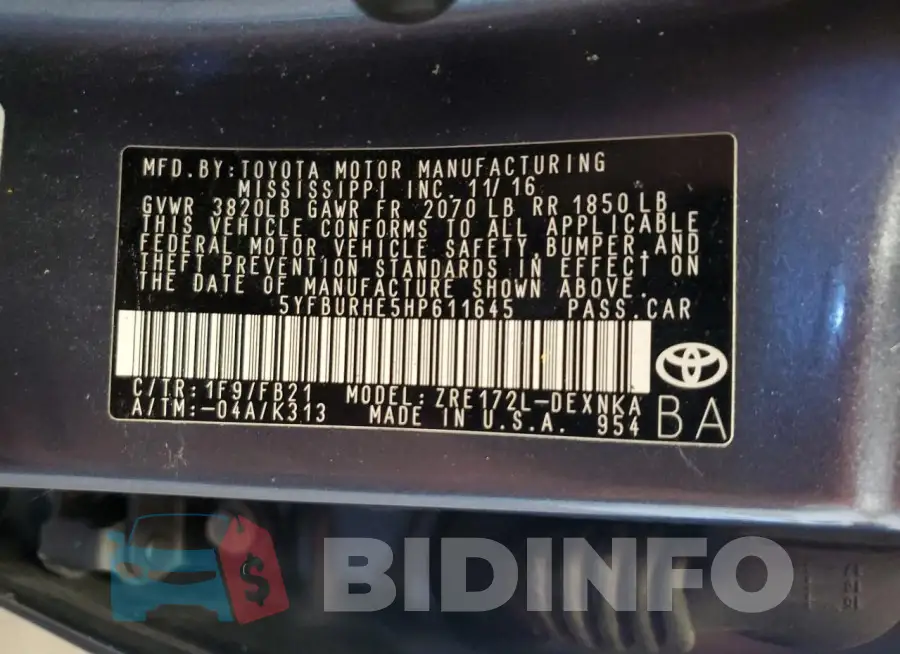 5YFBURHE5HP611645 Photo# 12