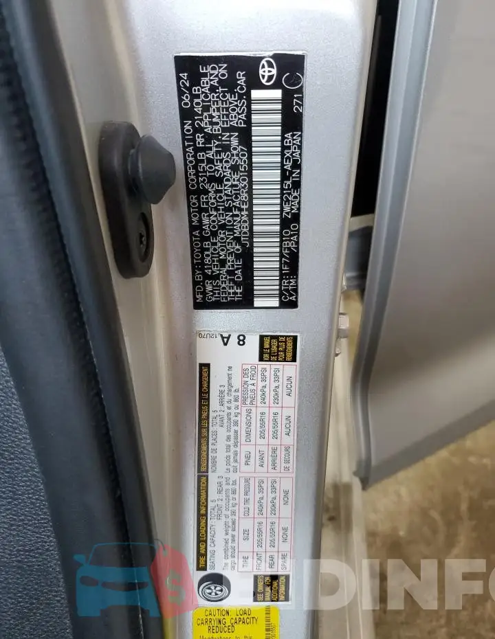 JTDBDMHE8R3015507 Photo# 13