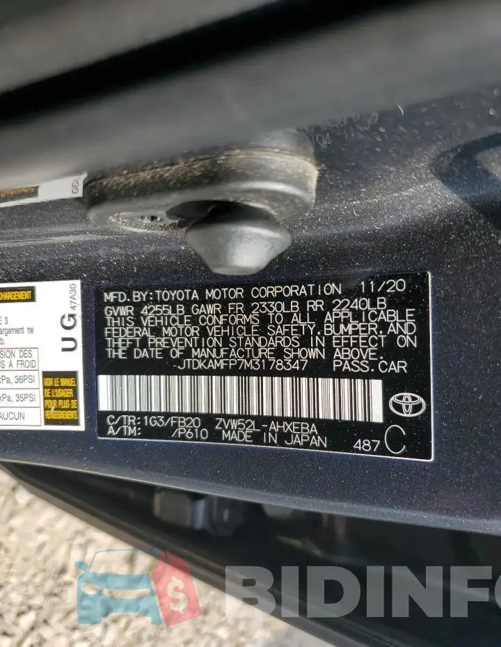 JTDKAMFP7M3178347 Photo# 14