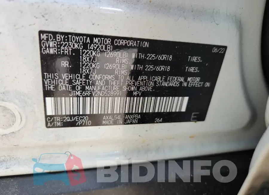 JTME6RFV2ND528991 Photo# 12
