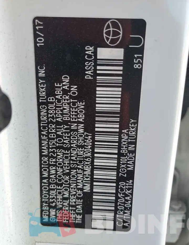 NMTKHMBX6JR040647 Photo# 14
