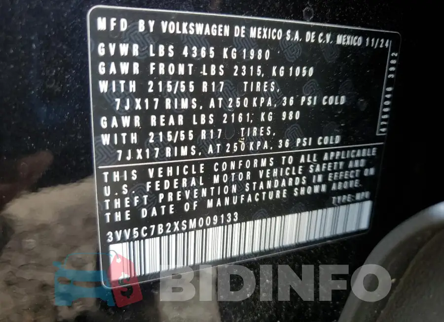 3VV5C7B2XSM009133 Photo# 12