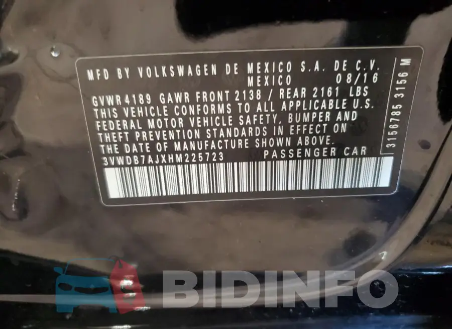 3VWDB7AJXHM225723 Photo# 12