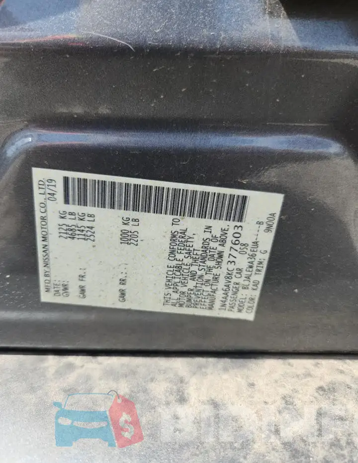 1N4AA6AV8KC377603 Photo# 12