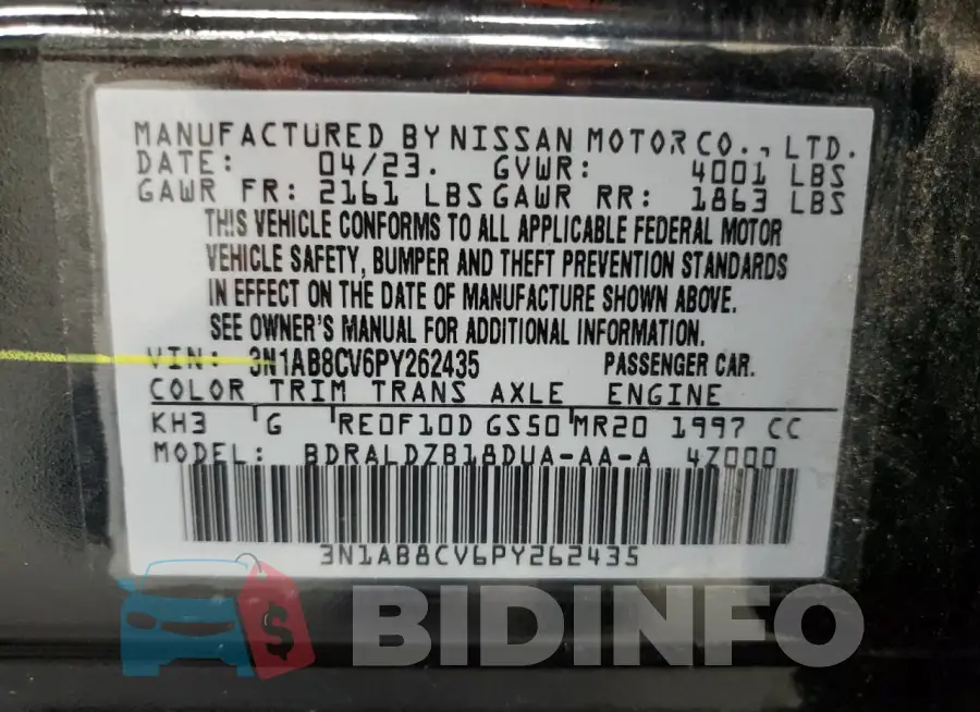 3N1AB8CV6PY262435 Photo# 12