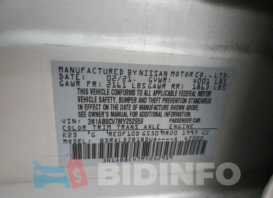 3N1AB8CV7MY252959 Photo# 12