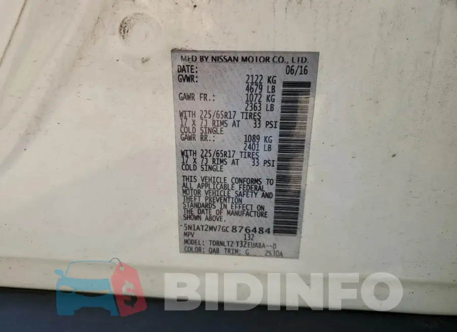 5N1AT2MV7GC876484 Photo# 13