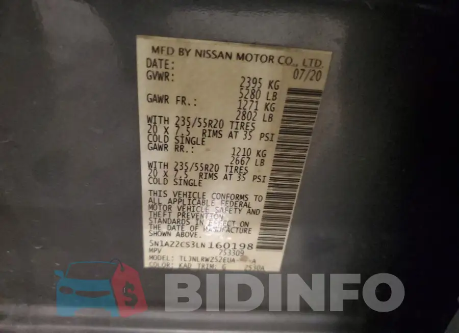 5N1AZ2CS3LN160198 Photo# 14