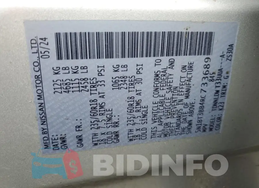 5N1BT3BB4RC733689 Photo# 13